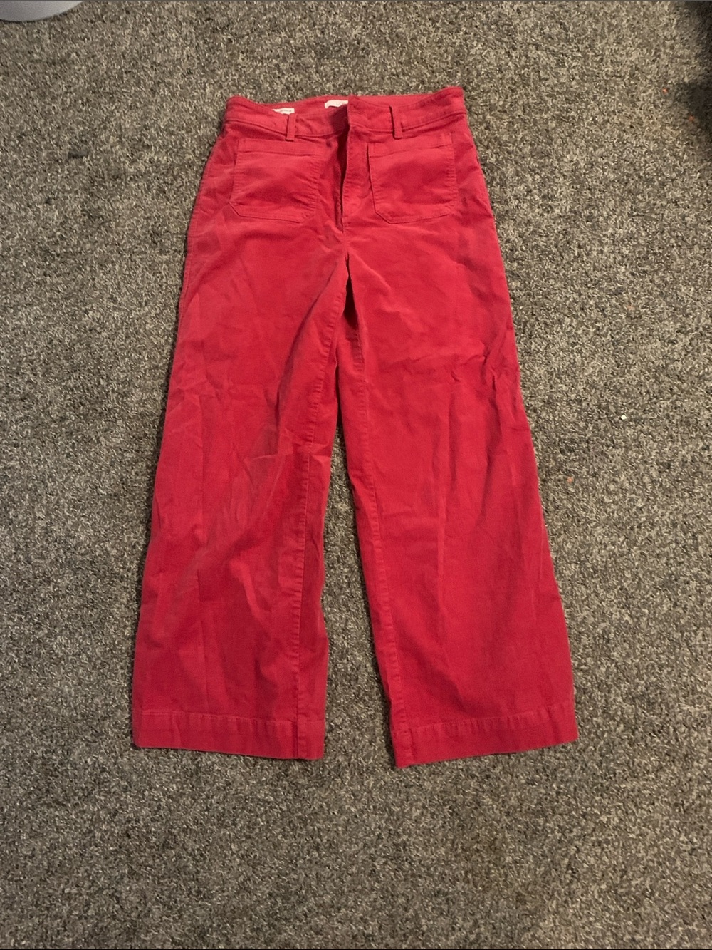 Red Wide-Leg Corduro women’s pants